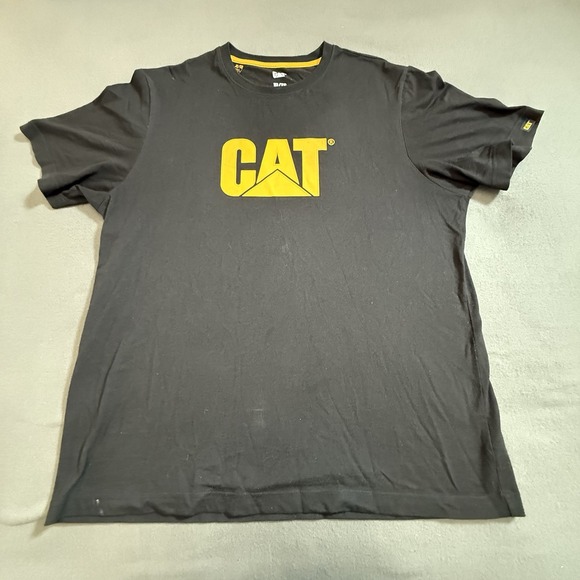 Cat Other - CAT Caterpillar T Shirt Mens XL Logo Graphic Cotton Black Solid. English. SEO.